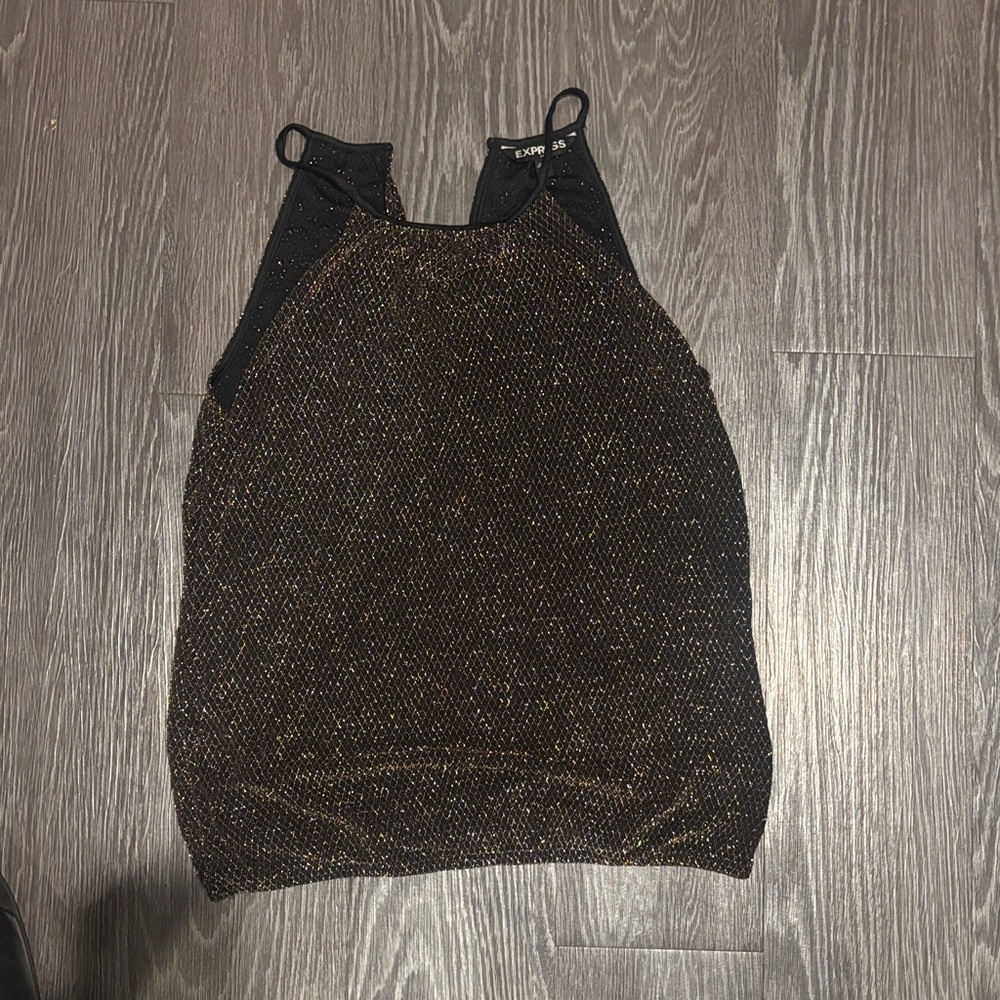 Express Black and Gold Camisole Top